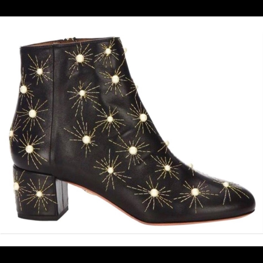 Black Brooklyn Pearl/Embroidered Boots
